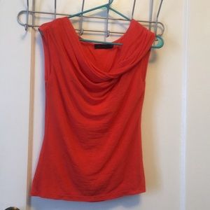 the limited || orange cowl neck sleeveless top szS